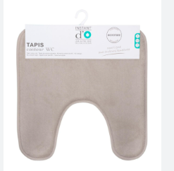 [112730] TAPIS CONTOUR WC MEMOIRE 48X48 COULEUR TAUPE
