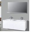 [210477] MEUBLE SDB DOUBLE VASQUE SUSPENDU #CLOE 1200*460*500 AVEC MIROIR:1200*100*800 ET TABLETTE