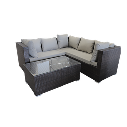 [402030] SALON EN L EN RESINE TRESSE MARRON