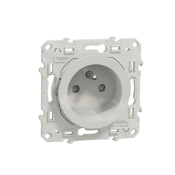 [326741] APPAREILLAGE ODACE PRISE 2P+T FRANÇAISE CONNEXIONS AUTO BLANC GRIFFES
