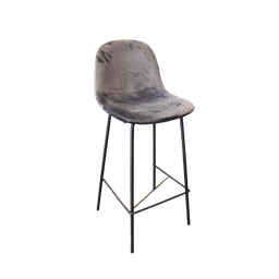 [113000] CHAISE HAUTE GRIS VELOURS