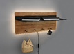 [113095] MIRROIRS ROMY INCL. 10W LED GARDEROBE ILLUMINEE BOIS 75x30x29,2CM