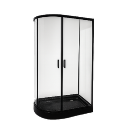 [210900] CABINE DE DOUCHE SIMPLE RECTANGLE NOIR 85x120x200 CM AVEC RECEVEUR  ET EGOUTTOIR