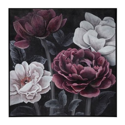 [113202] TOILE PEI/CAD FLEUR NOIR 58X58