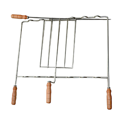 [40035] ACCESSOIRES BARBECUES EN FER : 1 BROCHE - 1 GRILLE DE POULET