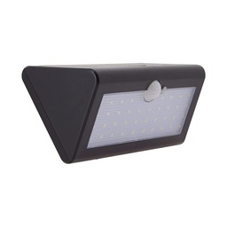 [40019] APLQ SOLAIRE AVEC DETECTEUR DE MOUVEMENT - COULEUR NOIR - 500LM - IP44 - 6000K