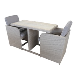 [40248] ENSEMBLE BALCON 3 PIECEC+HOUSSE-TABLE ACACIA 114X54