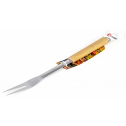 [40126] FOURCHETTE EN ACIER INOXYDABLE 44 CM AVEC MANCHE EN BAMBOU