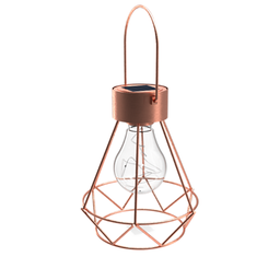 [40006] LANTERNE SOLAIRE RETRO ROSE 6 LED IP44 13X13X16CM