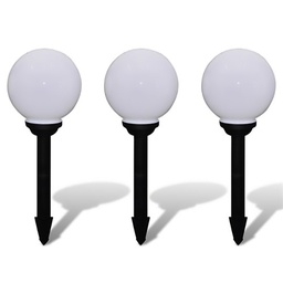 [40025] LOT DE 3 PIQUETS BOULE 10CM 1 LED RVB