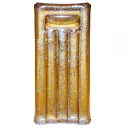 [40879] MATELAS GONFLABLE A PAILLETTES DOREES 181CM