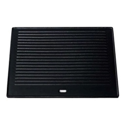 [40268] PLAQUE DE CUISSON EN FONTE EMAILLEE REVERSIBLE 1 FACE LISSE ET 1 FACE RAINUREE POUR BARBECUES GAZ 3 BRULEURS