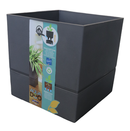 [40278] POT CARRE 25 CM AQUADUO GRIS ANTHRACITE