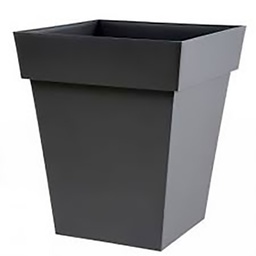 [40389] POT TOSCANE CARRE 39X39X65 CM 62L GRIS ANTHRACITE