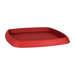 [40417] SOUCOUPE CARREE "CHORUS" 22CM ROUGE RUBIS