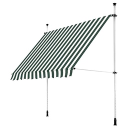 [40587] STORE DE JARDIN MANUEL 250*200CM RAYURE BLEU M1100