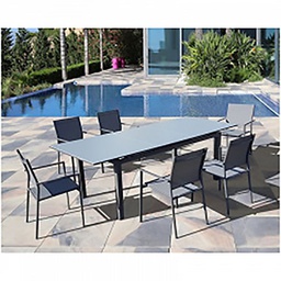 [40471] TABLE MANGUE 180-240X100 VERRE TEXTURE
