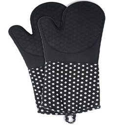 [20002] GANTS DE CUISINE SILICONE NOIR LOT DE 2