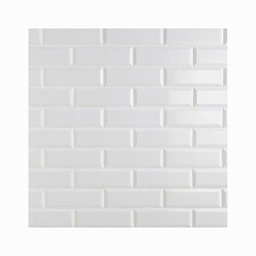 [25482] CARREAU FAIENCE 10X30 BLANC BRILLANT (CX33PCS=1M2/CTN)