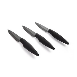 [20156] COFFRET 3 CX STEAKS CERAMIQUE LAME NOIRE