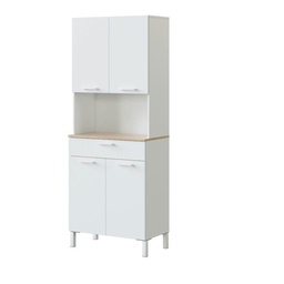[21206] BUFFET 4 PORTES + 1 TIROIR BLANC ARTIC ET CHENE CANADIEN-FORES