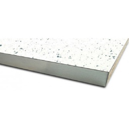 [21524] PLANS DE TRAVAIL BLANC PAILLETE BORD ALUMINIUM HYDRO STRATIFIE BRILLANT (3040 x 640 x 38MM)