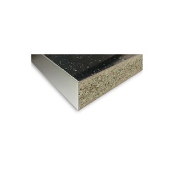 [21529] PLANS DE TRAVAIL NOIR PAILLETE BORD ALUMINIUM HYDRO STRATIFIE BRILLANT  (3040 x 640 x 38MM)