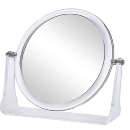 [21896] MIROIR PIVOTANT SUR PIED ROND PLEXI TRANSPARENT X3 D.17