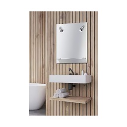 [21902] DINO MIROIR BORDS POLIS + TABLETTE 2 SPOTS CHROMES