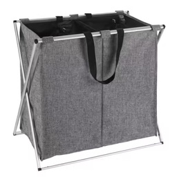 [21912] PANIER A LINGE DUO GRIS CHINE