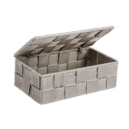 [21932] ORGANISATEUR DE SALLE DE BAIN ADRIA AVEC COUVERCLE TAUPE