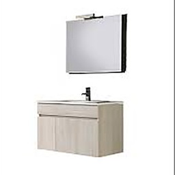 [25033] MEUBLE SALLE DE BAIN SUSPENDU FLY 2 PORTES AVEC VASQUE+MIROIR 80CM