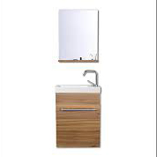 [22049] MEUBLE SDB SUSPENDU WENGE 405X1215MM AVEC VASQUE PORCELAINE ET MIROIR