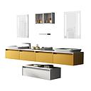 [22086] MEUBLE SALLE DE BAIN DOUBLE SUSPENDU ELORA 100 1 T AVEC MIROIR ET ETAG