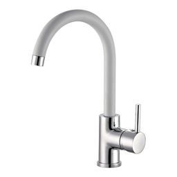 [21075] MITIGEUR EVIER ILO BICOLOR CHROME BLANC