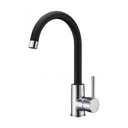 [21076] MITIGEUR EVIER ILO BICOLOR CHROME NOIR