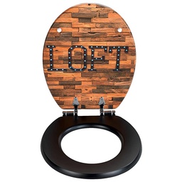 [22512] ABATTANT WC LOFT MDF MARRON 44X37.5X1CM