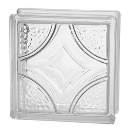 [22719] BRIQUE DE VERRE EUROPEEN 190X190MMX80MM DECO