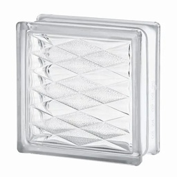 [22723] BRIQUE DE VERRE EUROPEENNE L.190 X L.190 X EP.80 MM LOZENGE