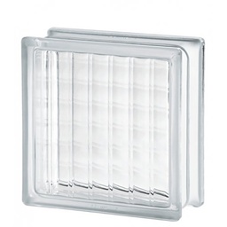 [22724] BRIQUE DE VERRE EUROPEENNE L.190 X L.190 X EP.80MM CROSS LARGE