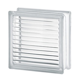 [22725] BRIQUE DE VERRE EUROPEEN 190X190MMX80MM PARALLINE