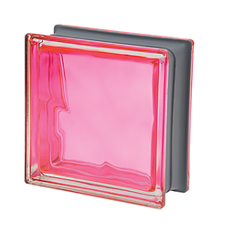 [22742] BRIQUE DE VERRE EUROPEEN COULEUR EP 80MM 190X190MM MAGENTA Q19 OMET DPE