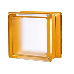 [22744] BRIQUE DE VERRE COULEUR EUROPEEN MINI APRICOT 14,6X14,6X8CM