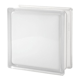 [22750] BRIQUE DE VERRE EUROPEEN MATTY WHITE CLEARVIEW 19*19*8