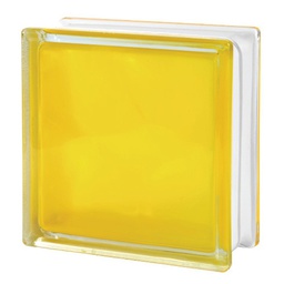 [22751] BRIQUE DE VERRE EUROPEEN MATTY YELLOW WAVE 19*19*9