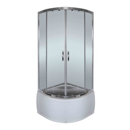 [24648] CABINE DE DOUCHE SIMPLE ANGLE CHROME 800X800X2000MM AVEC RECEVEUR 40CM ET BONDE