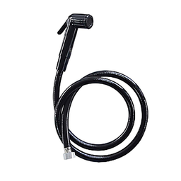 [24838] DOUCHETTE POUR WC NOIR MAT AVEC SUPPORT ET FLEXIBLE 1,2M