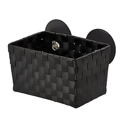 [23205] ETAGERE A VENTOUSE EN TISSU BLEU NOIR