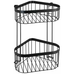 [23228] ETAGERE D ANGLE 2 NIVEAUX CLASSIC PLUS NOIR 23.5X33X18.5CM