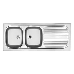 [21301] EVIER INOX DROP ON SINK 1200*535MM 2B+1E A POSER
